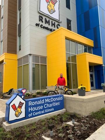 Check out Jerry Sweet (Jill’s Team)! He rode his bike from the Northside of Peoria to the Ronald McDonald House this morning!